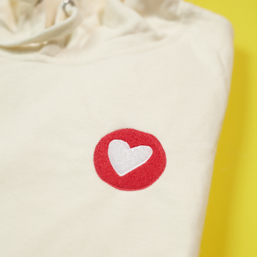 Embroidered Heart - Unisex Midweight Hoodie