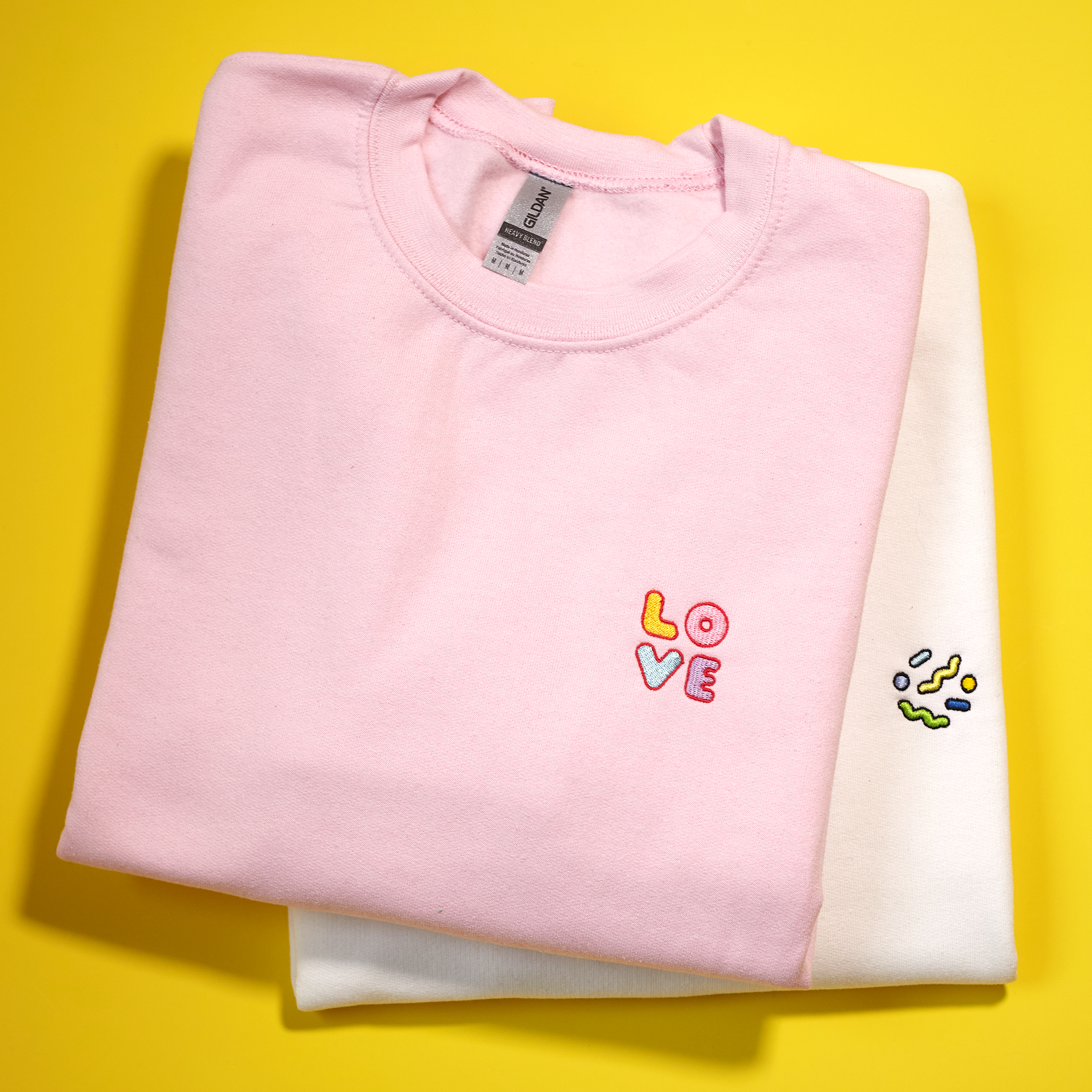 Buy One, Get One 50% OFF --- Embroidered Love + Pattern - Unisex Sweatshirt