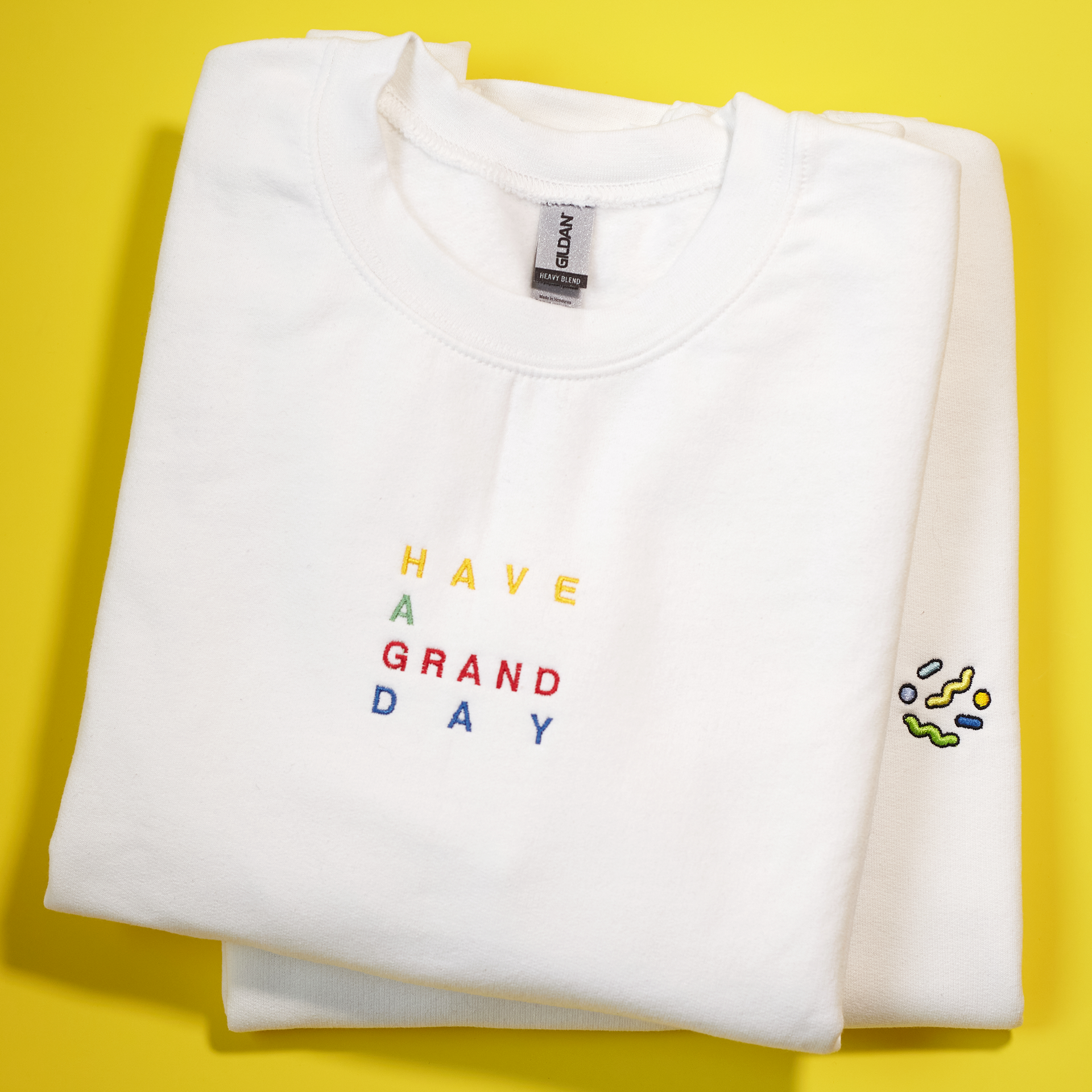 Buy One, Get One 50% OFF --- Embroidered Have a Grand Day + Pattern - Unisex Sweatshirt